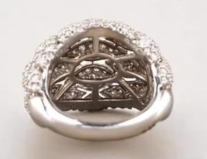 Anillo de bodas de oro blanco de 14kt con aprox. Racimo de cúpula en negrita de diamante redondo de corte Natural de 5 quilates para compromisos de cóctel anillos finos - Product Image 4