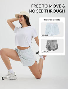 Pantalones cortos deportivos informales de tacto fresco con agua ecológica sólida de primavera y verano para mujer, pantalones cortos deportivos de Yoga de cintura alta de secado rápido - Product Image 6