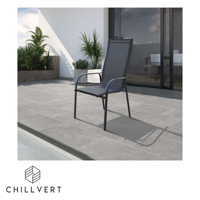 Chaise de Jardin Empilable en Aluminium Portofino avec Dossier Haut et Accoudoirs | Meubles de Jardin | Design Extérieur d'Espagne