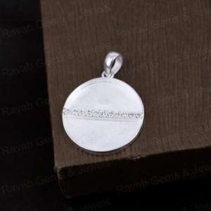 ที่มีคุณภาพดีที่สุด18K ชุบทอง925เงิน20mm ครึ่งเพทายเสน่ห์ BEZEL Mount ติดเครื่องประดับอัญมณี DIY - Product Image 5