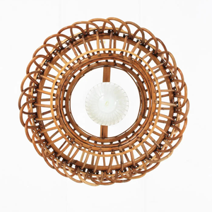 Lampes suspendues en rotin tissé rustique antique Abat-jour décoratif en bambou pour l'ameublement de maison de rêve Art Design Lighting - Product Image 3