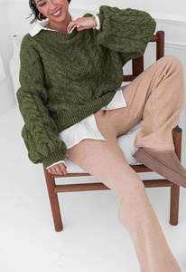 Sudadera de mujer con logotipo personalizado, Jersey de algodón de manga larga, suéter de invierno, sudadera de estilo informal de punto a la moda - Product Image 4