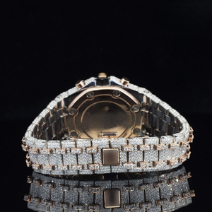 Vente en gros Montre à quartz hip hop de luxe pour hommes, entièrement en diamant, plaqué or, style bijoux de mode d'affaires personnalisés - Product Image 6