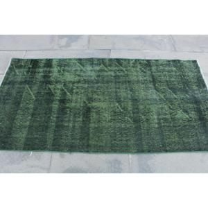 Tapis turc 2,8 x 5,6 pieds, tapis d'appoint vintage, tapis en laine à motifs de plantes et d'arbres verts - Product Image 4