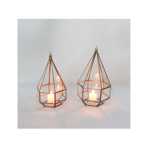 Contenedor de velas doradas de Metal de lujo, terrario, planta suculenta, luz de almacenamiento, caja de exhibición de lujo, vidrio de Metal/soporte de luz en T votiva - Product Image 1