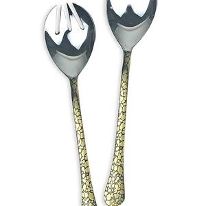 Ustensiles de cuisine pour cuisine Restaurant maison ensemble de service à salade en acier inoxydable poignée de conception dorée ensemble de service de nourriture - Product Image 1