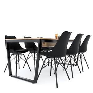 Ministral Design 180x90cm Meeting <b>Table</b> with Iron Trapeze Legs Melamine-Coated Plywood for Hotels and <b>Offices</b> HBTC042 - Product Image 4