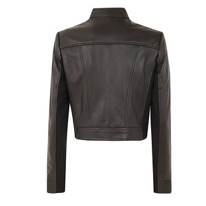 OEM Servicio de las mujeres Slim Fit chaqueta de motorista de cuero de vaca al por mayor de lujo chaquetas de cuero para las señoras - Product Image 2
