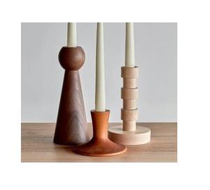 Bougeoir en bois cylindrique de décoration de mariage moderne fait à la main de différents modèles - Product Image 1