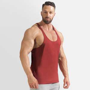 Camiseta sin mangas de Fitness de Color sólido para hombre, larguero de gimnasio básico personalizado con decoración de insignia, camisetas fabricadas - Product Image 4