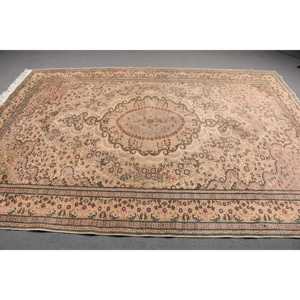 Vintage 6.5x9.4 ft Rug, Large Turkish Rug, <b>Brown</b> Red Southwestern <b>Wool</b> Rug - Product Image 2