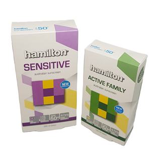 Cajas de Embalaje de Cartón Plegables con Recubrimiento UV y Lámina Dorada Personalizada, Ecológicas, para Crema Solar - Product Image 2