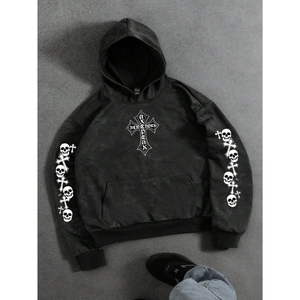 Nouvel arrivage Sweats à capuche personnalisés de haute qualité noir délavé, respirants, durables, coupe-vent, grande taille, pour hommes, desservis par les OEM - Product Image 3