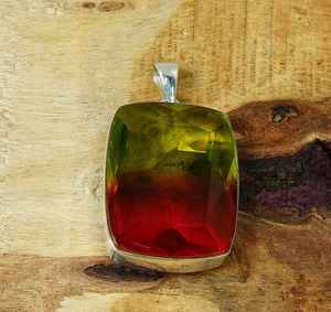 Pendentif en argent sterling 925 avec quartz pastèque, pierre précieuse facettée faite à la main, bijou élégant, cadeau pour femme - Product Image 6