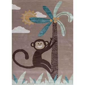 Alfombra de Lana y Viscosa Tejida a Mano en Color Beige y Marrón con Estampado Animal, Modelo Tra-14716 para Uso Doméstico - Product Image 1