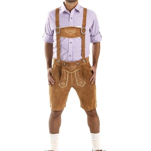Shorts Trachten pour homme en cuir véritable bavarois allemand marron antique, sur mesure, taille haute, nouvelle collection, grande taille, Lederhosen plat - Product Image 2