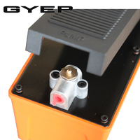 Promotion GYEP Powerteam Pompe à air hydraulique 24V en acier à commande au pied avec moniteur de pression des pneus pour réparation de châssis de voiture et vérins de levage Garantie 12 mois