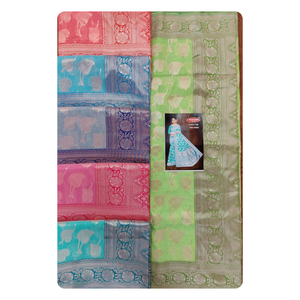 Tissu léger de conception subtile de style vintage de sari de coton de Lilian élégant pour l'usage de bureau des occasions de fête d'été indien pakistanais - Product Image 1