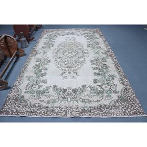 Tapis turc 6,1 x 10,1 pieds, grand tapis vintage, tapis en laine vert style sud-ouest - Product Image 1