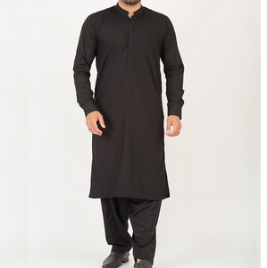 Vestido paquistaní Shalwar Kameez fábrica al por mayor 100% hombre Cultural Pakistán musulmán Shalwar Kameez Vestido 2 piezas traje conjunto - Product Image 2