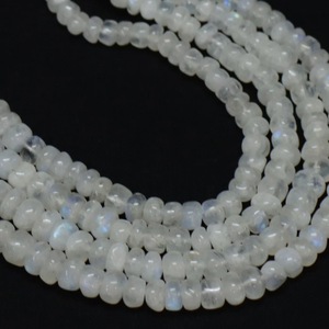 Cuentas Redondas Lisas de Piedra Lunar Arcoíris Natural, 5-8 mm, Cuentas Lisas de Piedra Lunar Arcoíris Brillante, Calidad AAA - Product Image 5