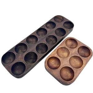 Estante de madera para huevos, contenedor de huevos rústico para el hogar, cocina, refrigerador, 12 agujeros, cajas de almacenamiento, organizador de almacenamiento - Product Image 5
