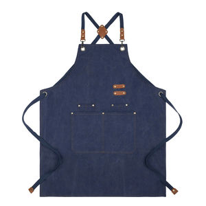 High Quality Buckle Adjustable Custom Canvas Cotton Kitchen <b>Apron</b> Baking <b>Apron</b> Stripe <b>Aprons</b> With 2 Pockets - Product Image 3