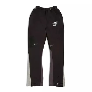 Pantalons de survêtement en coton épais de 450 g Impression personnalisée du logo Pantalons de survêtement amples et unis Pantalons de survêtement de sport pour hommes - Product Image 3