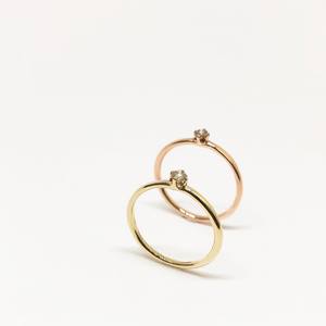 3mm Round Cut Moissanite Diamond Solitaire <b>Ring</b> in Gold or Rose Gold | Minimalist <b>Dainty</b> Wedding Jewelry - Product Image 1
