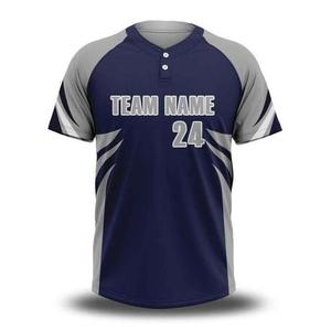Camiseta de Béisbol Sublimada Personalizada, Manga Corta con Botones, Diseño Sólido con Degradado de Color, Uniforme de Equipo de Softbol - Product Image 5