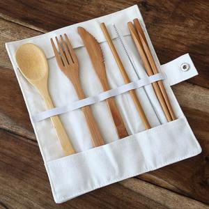 Vietnam manufacturer bamboo cutlery <b>set</b> for outdoor picnic camping sustainable travel <b>utensil</b> kit - Product Image 3