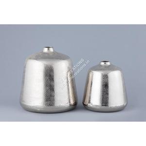 กระถางปลูกต้นไม้ตกแต่งทำด้วยมือแจกันโลหะอุปกรณ์ตกแต่งโต๊ะกระถางดอกไม้เคลือบนิกเกิลสไตล์เน้น - Product Image 1