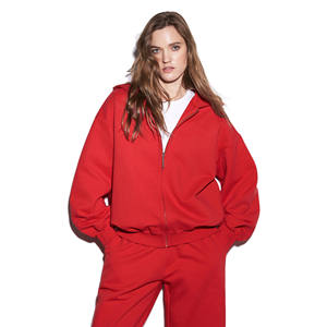 Vêtements de sport d'hiver sur mesure de haute qualité pour femmes, jogging à capuche, survêtement uni, décontracté, élégant, 100% coton - Product Image 3