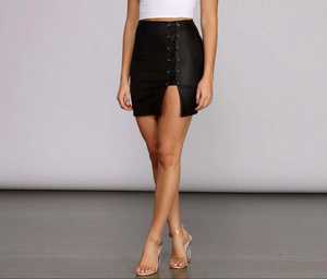 Vente chaude femmes jupe en cuir véritable taille haute élégant et confortable pour tenues décontractées méthode de tissage non tissé - Product Image 4