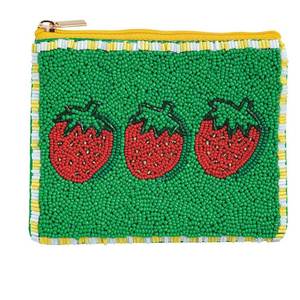 Magnifique porte-monnaie perlé avec tissu doux, broderie classique de perles de rocaille, petite pochette à monnaie - Product Image 3