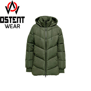 Wholesale Custom Made High Quality Nylon <b>Bubble</b> Jacket Men Women Winter Puffer Stand Collar Shiny Removable Hooded Canvas Fabric - Product Image 3