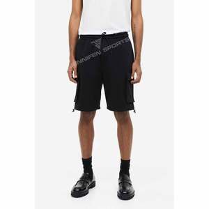 Short cargo décontracté confortable pour homme, logo brodé, 100% coton, tissu polaire respirant, écologique, côtés inférieurs - Product Image 4