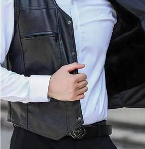 Gilet en peau de mouton de qualité supérieure pour hommes, vente en gros, 100% laine biologique, gilet personnalisé pour hommes, décontracté, chaud, en cuir véritable - Product Image 3