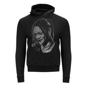 Pakistan fabriqué conception personnalisée strass t-shirts sweats à capuche à vendre 100% coton hommes strass Bling presse à chaud t-shirts - Product Image 3