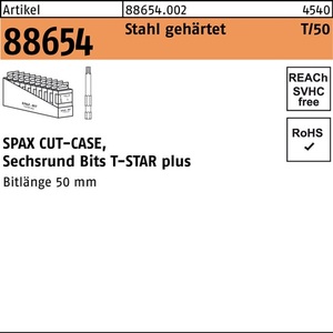 Bit R 88654 <b>T</b>-Star Plus SW 1/4x50 T15 Hardened Steel Hex <b>Keys</b> 50 Pieces by SPAX - Product Image 1