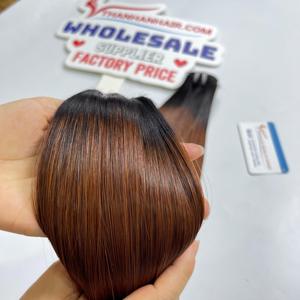 PRODUIT TOP!!!! Extension de cheveux humains vietnamiens couleur Ombre Orange et noir haut 10 cm os droit - Product Image 4