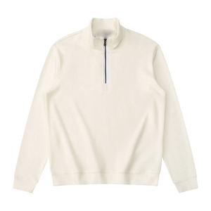 Wholesale <b>Half</b> <b>Zip</b> Street Style Casual <b>Sweatshirt</b> Streetwear Long Sleeve Pullover Cotton Knitted Fabric Hoodie for <b>Men</b> - Product Image 3