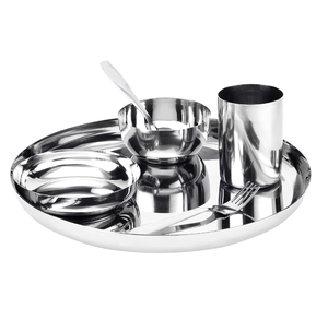 Excellente qualité en acier inoxydable 4 pièces ensemble de dîner artisanat fabricant vente directe ensemble de dîner en acier artisanat - Product Image 4