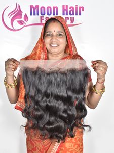 Usine directe en gros pas cher prix gamme brute temple indien fermeture de cheveux humains Bodywave doux soyeux fabrication naturelle à vendre - Product Image 4