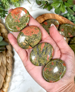 หินเทอร์โมสโตนสำหรับนวดรักษาด้วยคริสตัลหินโมราแบบ unakite หินธรรมชาติ - Product Image 4