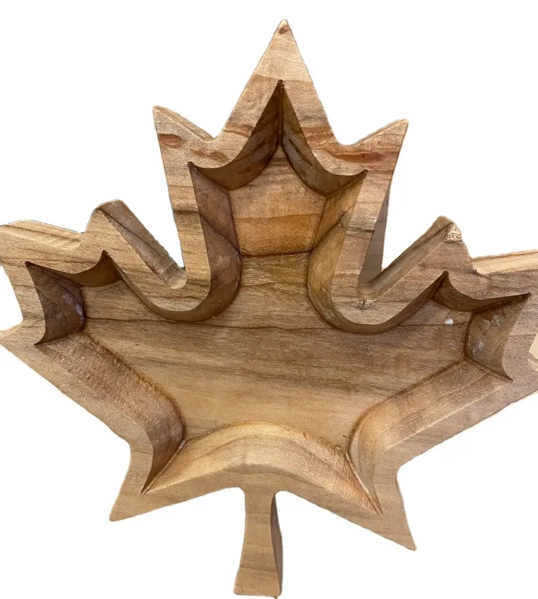 Fabricación al por mayor de madera de acacia rústica hoja de arce Spalted logotipo personalizado cuenco de masa anhelado a mano hecho en Vietnam