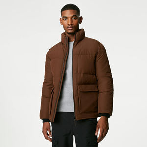 Men's <b>Thin</b> <b>Puffer</b> <b>Jacket</b> with Stand Collar Customized Logo Printing Light Weight and Comfortable Full Sleeves for Winter - Product Image 3