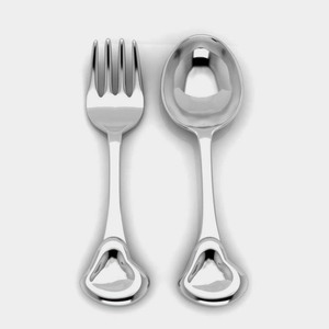 Servidores de ensalada decorativos con diseño de hojas de metal plateado Servidores de ensalada con mango de nuevo diseño que incluyen cuchara y tenedor para ensalada - Product Image 2