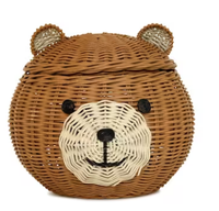 Panier de rangement moderne en rotin tressé de qualité supérieure, écologique, en forme d'animal, personnalisé, pour jouets d'enfants, à un seul niveau, type sol, pour salon