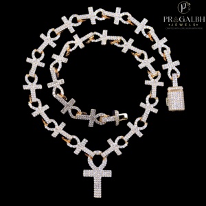 Hip Hop Rock Style Rappeur Bijoux De Mode Personnalisé Personnalisé Ankh Collier Glacé Moissanite Croix Pendentif Chaîne Cubaine - Product Image 3